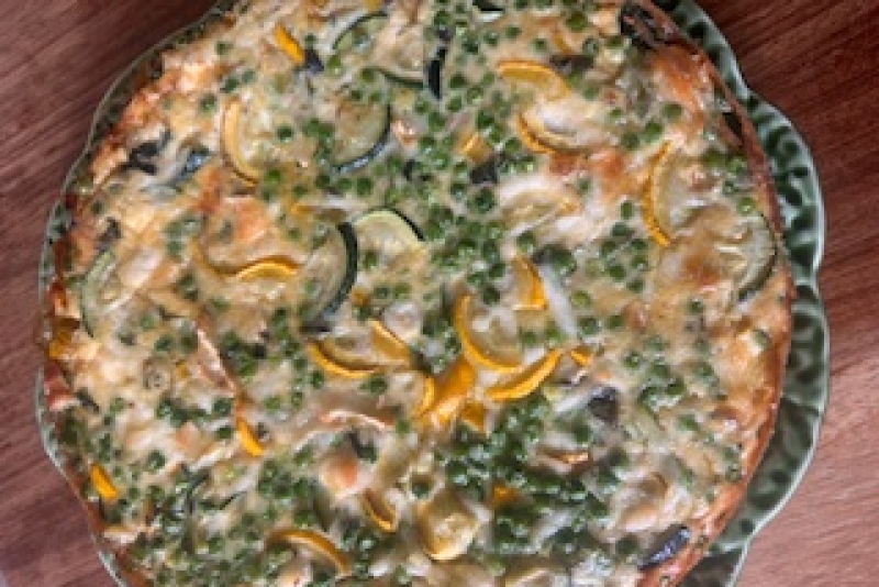 Courgette, Pea & Feta Frittata